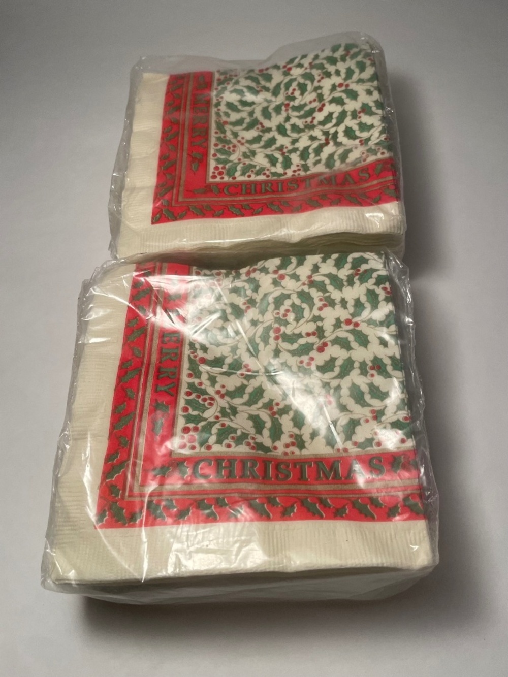 Merry Christmas Paper Napkins Vintage 1999 2 packages Christmas Tree Shops